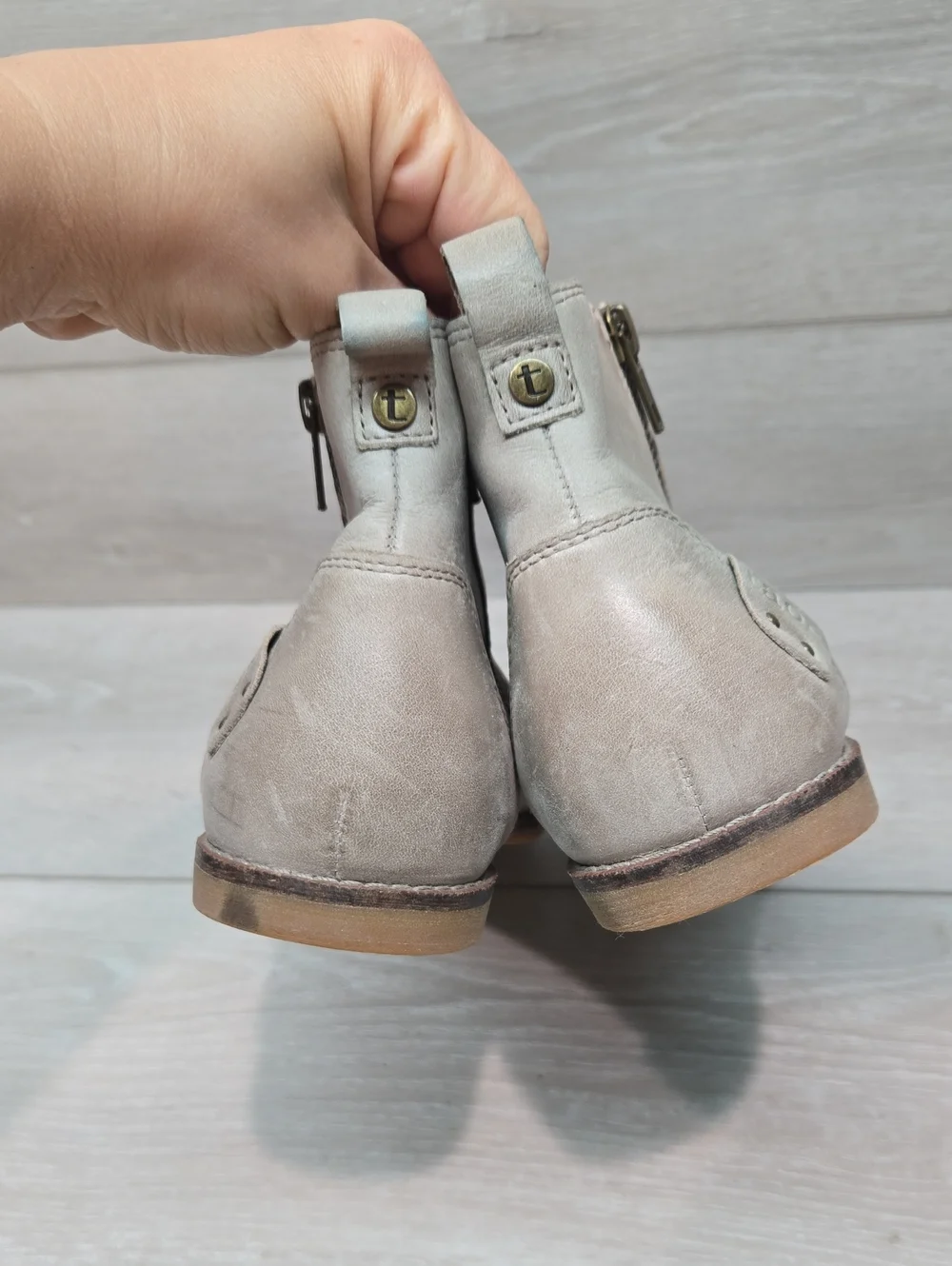 SoldTaos Women Double Time Ankle Leather Boots boho Shoes Sz 9.5